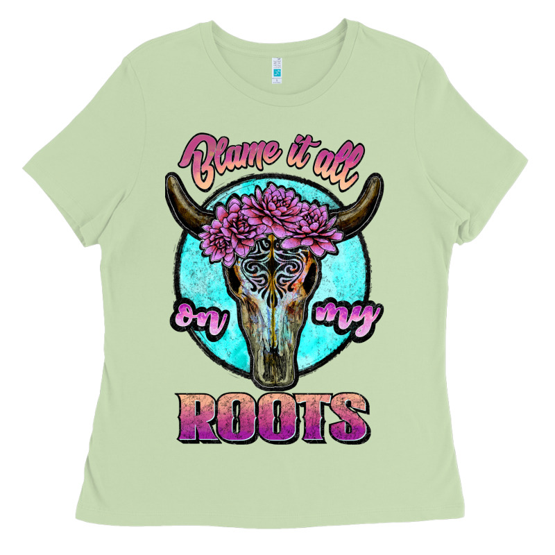 Blame It All On My Roots White Ladies Tee by JahusDesignShop | Teevron