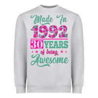 Heather Grey made in 1992, 30 years of being awesome Heavyweight Sweatshirt - Jasminsmagicworld