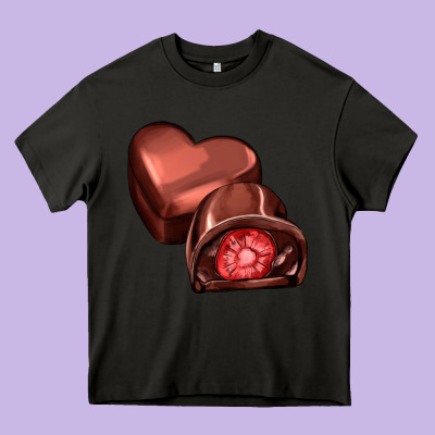 Heart Chocolate Heavy Core Tee Designed By Adodesignshop