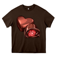 Chocolate Brown heart chocolate Heavy Core Tee - AdoDesignShop