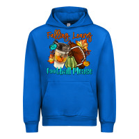Cobalt Falling Leaves Football Please Urban Hoodie - LillyAllenDesigns