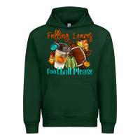 Forest Green Falling Leaves Football Please Urban Hoodie - LillyAllenDesigns