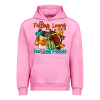 Fuchsia Pink Falling Leaves Football Please Urban Hoodie - LillyAllenDesigns