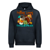 Navy Falling Leaves Football Please Urban Hoodie - LillyAllenDesigns