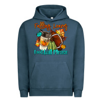 Pigment Midnight Navy Falling Leaves Football Please Urban Hoodie - LillyAllenDesigns