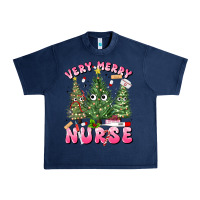 Navy very merry nurse Urban Heavy Tee - MaliasSmallBusiness