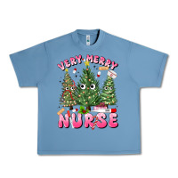 Pebble Blue very merry nurse Urban Heavy Tee - MaliasSmallBusiness