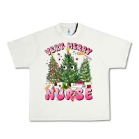 Pistachio very merry nurse Urban Heavy Tee - MaliasSmallBusiness