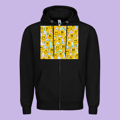 Retro Smiley Faces Zipper Hoodie Designed By Tumblerdesignbyshophia