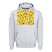 Heather Grey retro smiley faces Zipper Hoodie - TumblerDesignByShophia