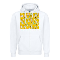White retro smiley faces Zipper Hoodie - TumblerDesignByShophia