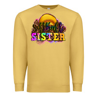 Antique Gold softball sister Premium Sweatshirt - OliviaCreatesArt