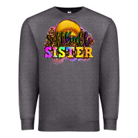 Charcoal Heather softball sister Premium Sweatshirt - OliviaCreatesArt