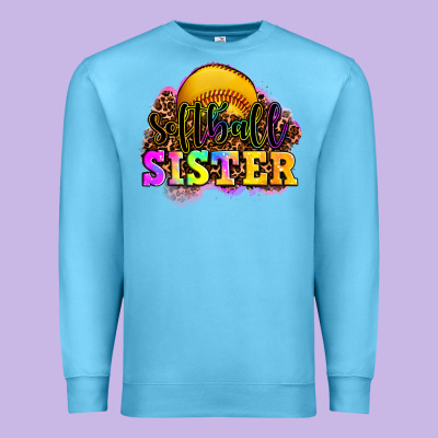 Softball Sister Premium Sweatshirt Designed By Oliviacreatesart