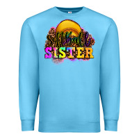 Ocean Blue softball sister Premium Sweatshirt - OliviaCreatesArt