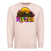 Pale Pink softball sister Premium Sweatshirt - OliviaCreatesArt