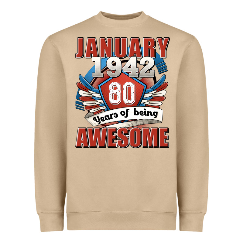 January 1942 80 Years Of Being Awesome Heavyweight Sweatshirt by Jasminsmagicworld | Teevron