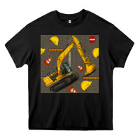 Black excavator seamless pattern Heavy Core Tee - BundleAndBundleShop