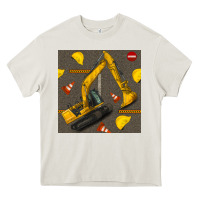 Cream excavator seamless pattern Heavy Core Tee - BundleAndBundleShop