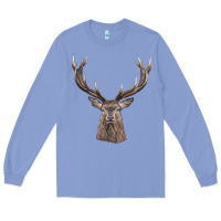 Colony Blue elk deer head Long Sleeve Tee - LillyAllenDesigns