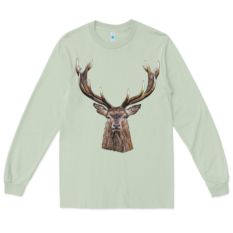 Elk Deer Head Long Sleeve Tee by LillyAllenDesigns | Teevron