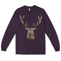 Plum elk deer head Long Sleeve Tee - LillyAllenDesigns