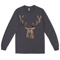 Smoke elk deer head Long Sleeve Tee - LillyAllenDesigns