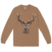 Toasted Coconut elk deer head Long Sleeve Tee - LillyAllenDesigns