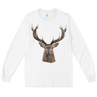 White elk deer head Long Sleeve Tee - LillyAllenDesigns