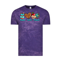Cloud Purple peace love teach Vintage Tee - NancyCooperArtShop