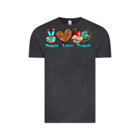 Vintage Black peace love teach Vintage Tee - NancyCooperArtShop