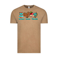 Vintage Coffee peace love teach Vintage Tee - NancyCooperArtShop