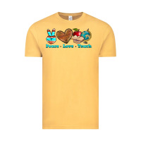 Vintage Mustard peace love teach Vintage Tee - NancyCooperArtShop