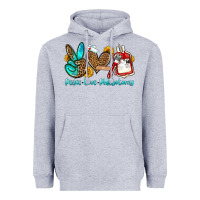 Heather Grey peace love phlebotomy Heavyweight Hoodie - OliviaCreatesArt