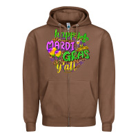 Chestnut Love Mardi Gras Y'all Zipper Hoodie - HowdyJamesFarm