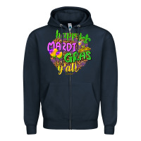 Navy Love Mardi Gras Y'all Zipper Hoodie - HowdyJamesFarm