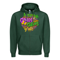 Sports Green Love Mardi Gras Y'all Zipper Hoodie - HowdyJamesFarm