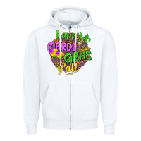 White Love Mardi Gras Y'all Zipper Hoodie - HowdyJamesFarm