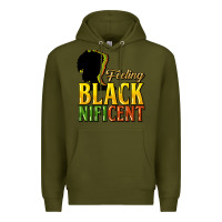 Army Green Feeling blacknificent Premium Hoodie - HowdyJamesFarm