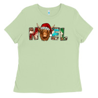 Matcha noel long haired shaggy cow Ladies Tee - Jasminsmagicworld