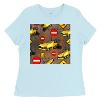 Baby Blue asphalt paver seamless pattern Ladies Tee - BundleAndBundleShop