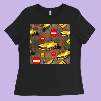 Asphalt Paver Seamless Pattern Ladies Tee Designed By Bundleandbundleshop