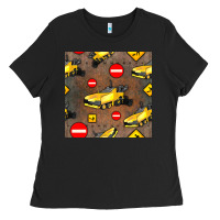 Black asphalt paver seamless pattern Ladies Tee - BundleAndBundleShop