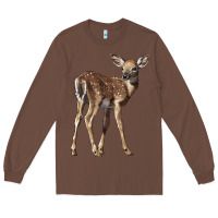 Chestnut white tailed fawn deer Long Sleeve Tee - LillyAllenDesigns
