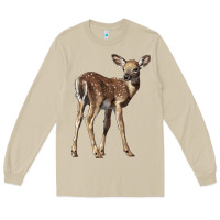 Mushroom white tailed fawn deer Long Sleeve Tee - LillyAllenDesigns