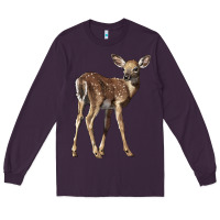 Plum white tailed fawn deer Long Sleeve Tee - LillyAllenDesigns