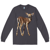 Smoke white tailed fawn deer Long Sleeve Tee - LillyAllenDesigns