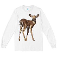 White white tailed fawn deer Long Sleeve Tee - LillyAllenDesigns