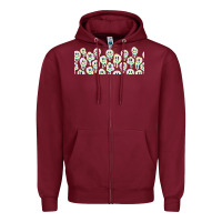Burgundy retro smiley faces Zipper Hoodie - TumblerDesignByShophia