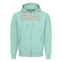 Seafoam retro smiley faces Zipper Hoodie - TumblerDesignByShophia